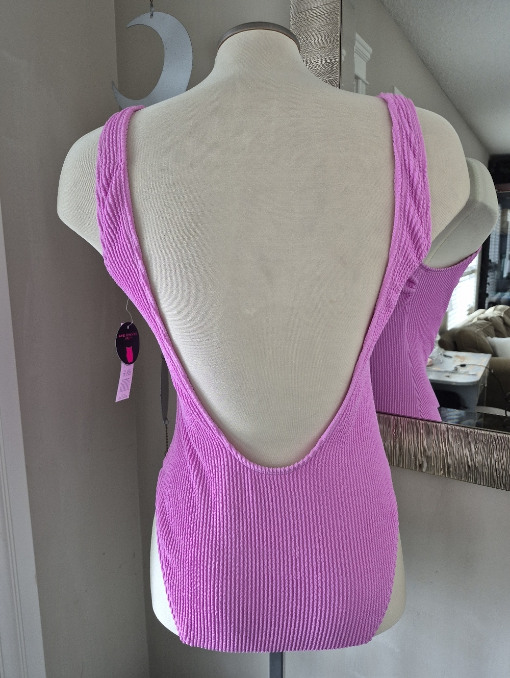 Pink Ribbed Scoop Neck Suit - Picture 2 of 2